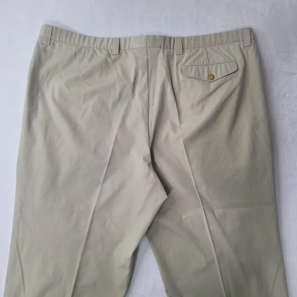 VTG Burberrys Leisure Men's Beige Pleated Chino Pants Talla 60 US Size 44x27 - Picture 4 of 11
